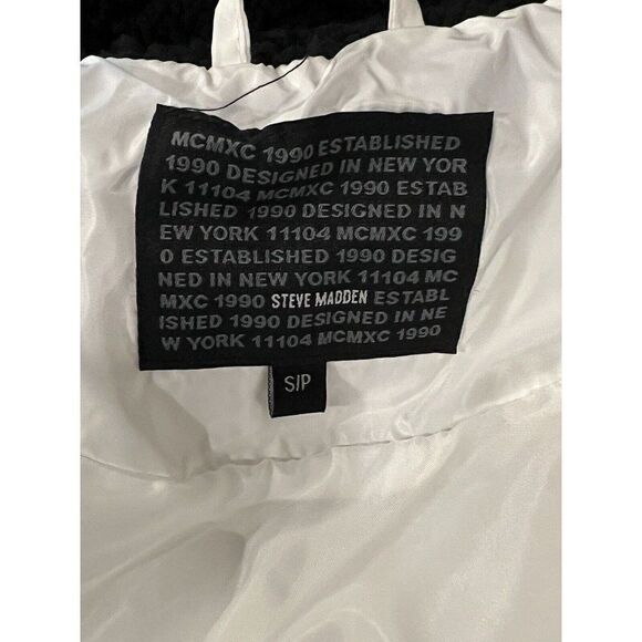 Steve Madden Juniors Faux-Fur-Trim Hooded White Puffer Coat Small New - Picture 6 of 9